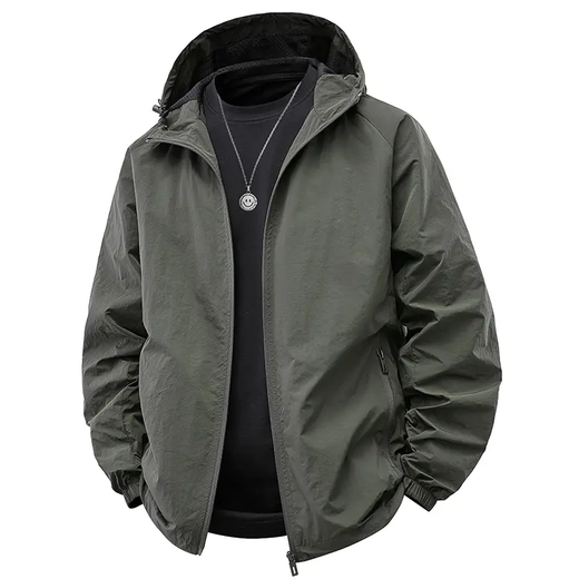 Baleno S&K Series Spring and Autumn Men's Jacket 2025 New Hooded Light Thick Jacket Outdoor Mountaineering Men's Black 2XL