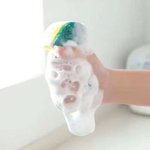 Donau Dream dishwashing sponge block scouring pad kitchen cleaning artifact double-sided durable thickened dishcloth for cleaning pots magic sponge wipe right-angle sponge wipe (1 piece)