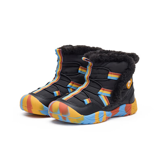 Carter Rabbit children's shoes outdoor children's sports shoes 2025 winter non-slip wear-resistant plus velvet warm snow boots cotton boots black 27 inner length 17.5cm foot length about 15.6-16.2