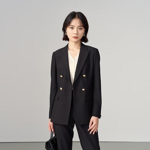 Lady Bird navy blue professional blazer women's slim and high-end formal wear workplace college student interview small suit