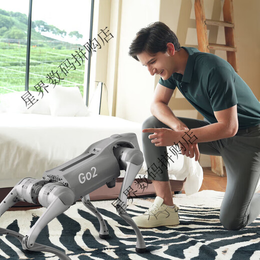 Yushu Voice AI Grand modèle de chien robot incarné, compagnon bionique intelligent, robot quadrupède, longue durée de vie de la batterie + télécommande Go2-Pro longue durée de vie de la batterie + télécommande