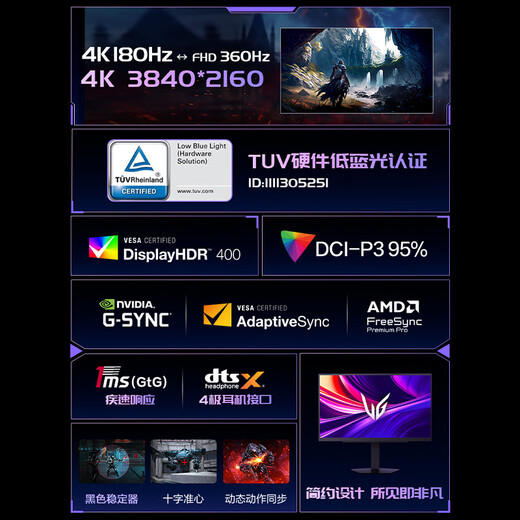 LG G8 27-inch 4K display dual-mode 4K180Hz/1K360Hz HDR400 HDMI2.1 FastIPS 27G810A high-brush computer display G850A