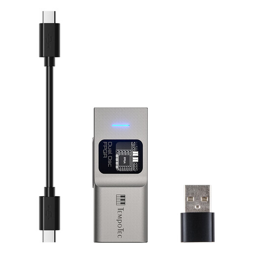 TempoTec Sonata BHD Pro computer USB sound card/decoder amp small tail adapter cable/4.4+3.5mm/DSD/MQA adjustable volume single line version titanium color