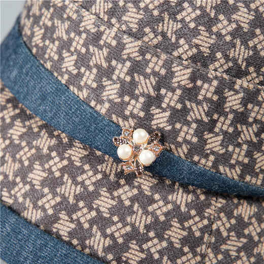 Middle-aged and elderly women's autumn and winter mother's basin hat grandma's warm fisherman hat old lady's casual and versatile blue