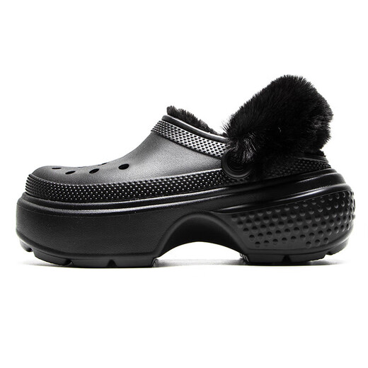 Crocs Snow House Warm Cotton Clog Crocs Women's Shoes Thick Soled Warm Cotton Shoes Indoor Slippers 208546 Black 36-37