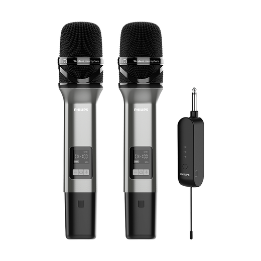 Philips CSS2830 portable wireless microphone one for two multifunctional professional microphone U section home karaoke singer singing special true diversity amplifier audio mixer sound card