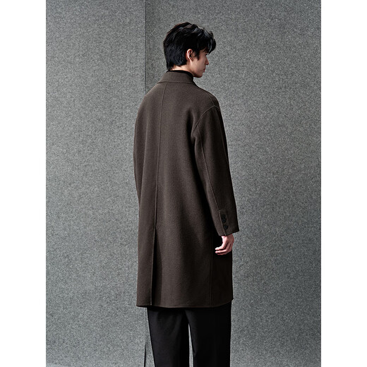 GXGGXG Men's Wear Shopping Mall Brown Commuting Long Coat Jacket Brown 180/XL