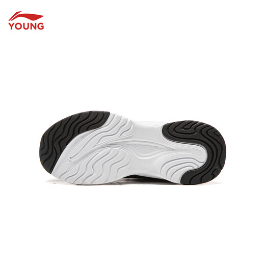 Li Ning children's shoes, children's cotton shoes, sports shoes, men's and women's, velvet, reflective, water-repellent, mid-top casual shoes, YKCU224, velvet, black-9 36