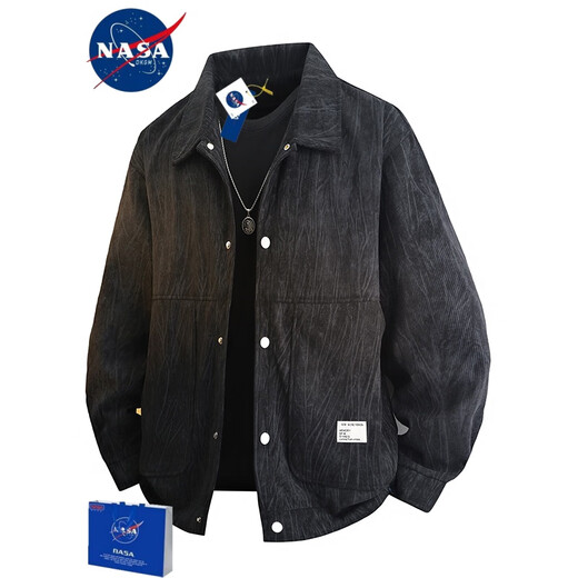 NASADKGM Jacket Men's Plush Gown Workwear Shirt Jacket Men's Loose Casual Versatile Couple Tops Plus Size Men's Beige Regular L