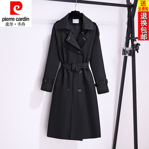 Pierre Cardin 25 New Spring and Autumn Windbreaker Women's Jacket High-End Korean Slim Fit Mid-Length Women's Windbreaker Jacket Women Khaki M