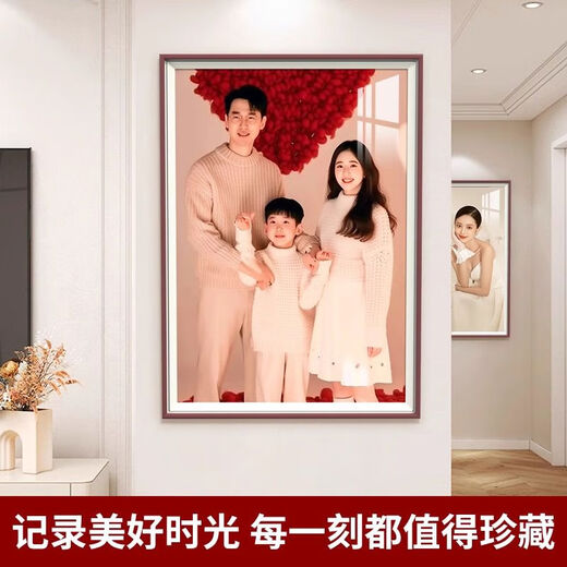 Yusenyi Wedding Photo Frame Enlarged Wall Hanging Customized Family Portraits Printing Bedroom Bedside Wedding Photos Plus Washed Photos Fresh Green + Washed Photos 4 inches 40*60m