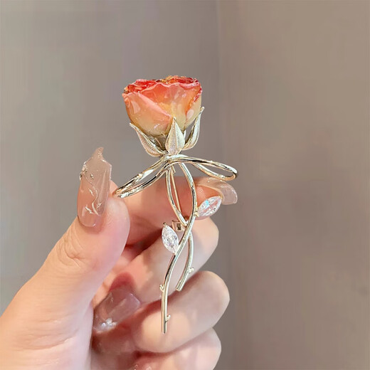 SNQP golden rose brooch, feminine corsage, creative large pin, suit coat accessories, gift, golden rose brooch