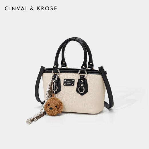CinvaiKrose light luxury handbag bag women's bag 2025 new high-end bucket bag one-shoulder crossbody bag birthday Christmas gift white and black [gifts to girlfriend, wife and girls are heartfelt and practical]