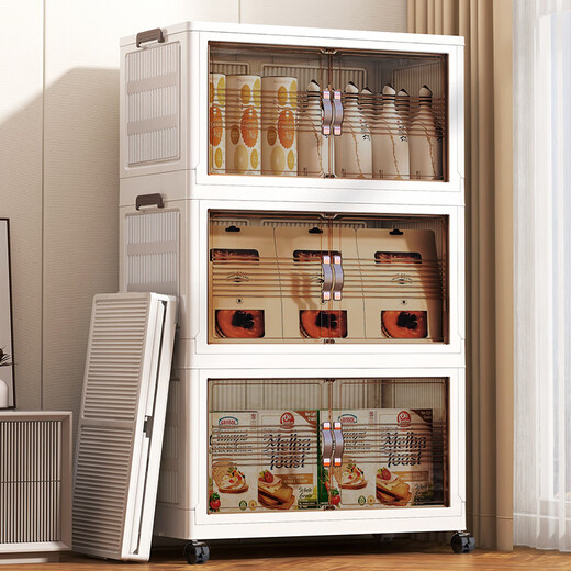 Nafenai Folding Storage Cabinet Thickened Living Room Snack Storage Cabinet Bedroom Bedside Storage Cabinet Clothing Organizing Box Baby Wardrobe 50 Sides Wide Internet Popular Gray Translucent 5-Layer Value Recommendation Hot-Selling