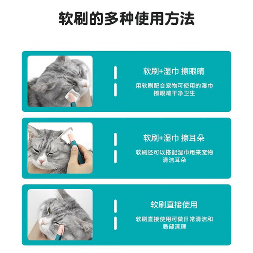 Junkiss Pet Supplies Cats and Dogs Eye Cleansing Soft Brush Face Facial Cleansing Brush Eye Goo Remover Comb Clip Soft Brush Green-Eye Goo Brush