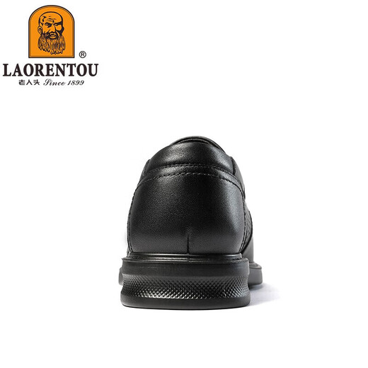 老人头（LAORENTOU）男皮鞋夏季镂空休闲鞋头层牛皮套脚鞋透气打孔鞋 LL12027 黑 43 