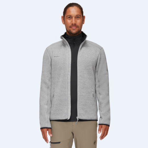 MAMMUT Arctic solid color stretch comfortable quick-drying mid-layer fleece jacket men's black and gray mixed color S