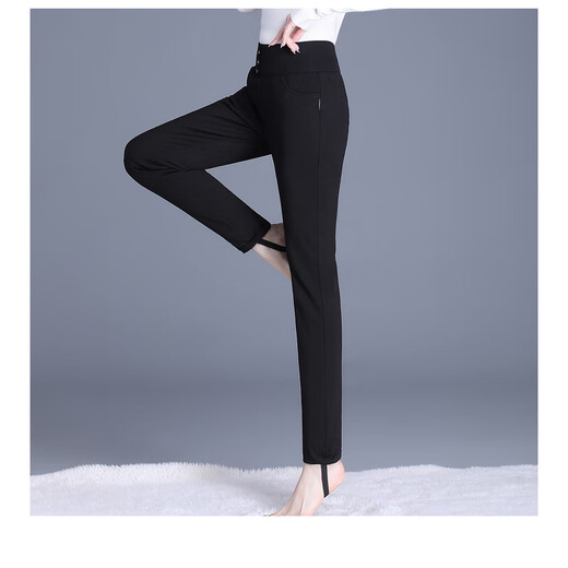 Mo Dou 2025 Down Pants Women's Winter Outerwear Thickened Warm Goose Down Pants Foot Slimming High Waist Slimming Pencil Pants Trousers