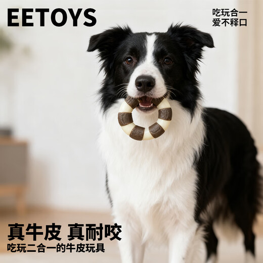 EETOYS Large Ring Dog Toy Eats and Plays Combining Teeth-Resistant Bite Cleaning Stick to Relieve Boredom in Alone Pet Supplies