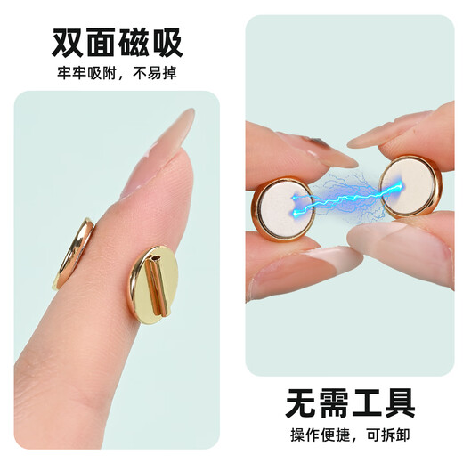 Sayanxi Brooch Converter Double-sided Magnet Corsage Magnetic Suction-Free and No-Pinch Clothes Suit Fixing Pin Gold Brooch Converter 2 Pack