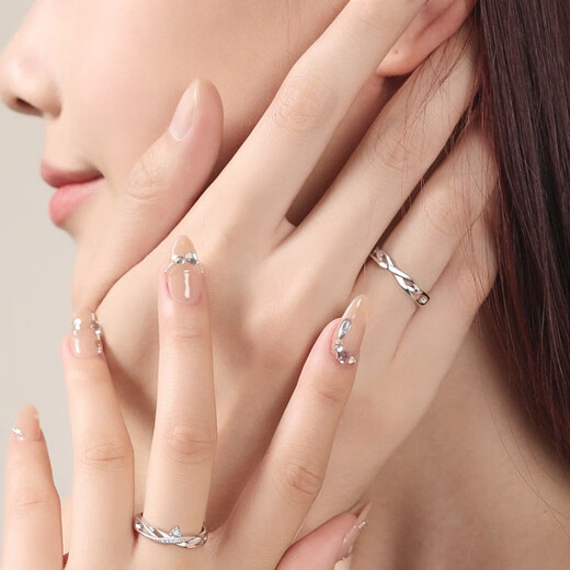 MZMZ Green Silk Crown Couple Platinum Ring PT950 Platinum Pair of Rings Proposal Valentine's Day Birthday Gift for Girlfriend Light Luxury Style - Local Warehouse/Next Day Delivery Live Pair of Rings