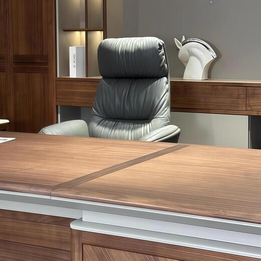 Aesthetic New Chinese Style North American Black Walnut Desk Boss Desk Simple Modern Solid Wood Executive Desk President Desk and Chair Combination Size Customization (Contact Customer Service)