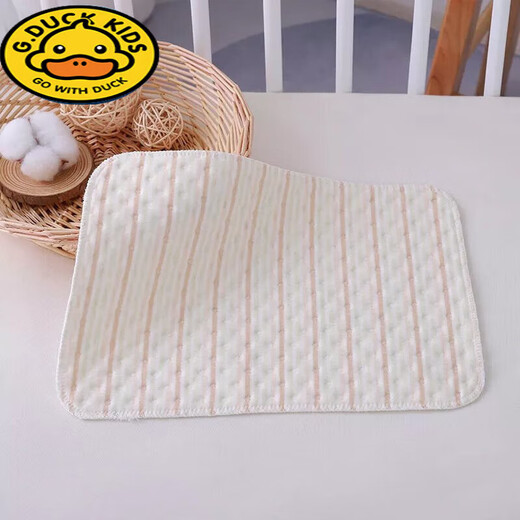 G.DUCKKIDS newborn baby diaper pad waterproof washable breathable colorful cotton baby diaper pad small leak-proof diaper pad brown and white stripes 30*40 five pack