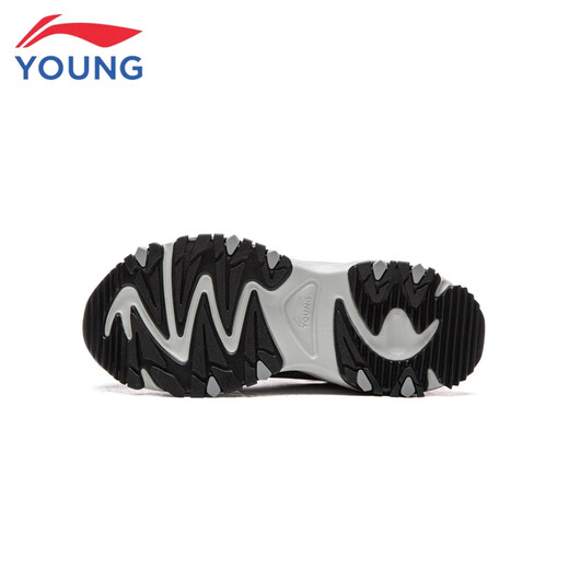 Li Ning (LI-NING) children's shoes, children's cotton shoes, men's and women's, plus velvet, warm, comfortable and soft high-top casual shoes 35YKCV219-3