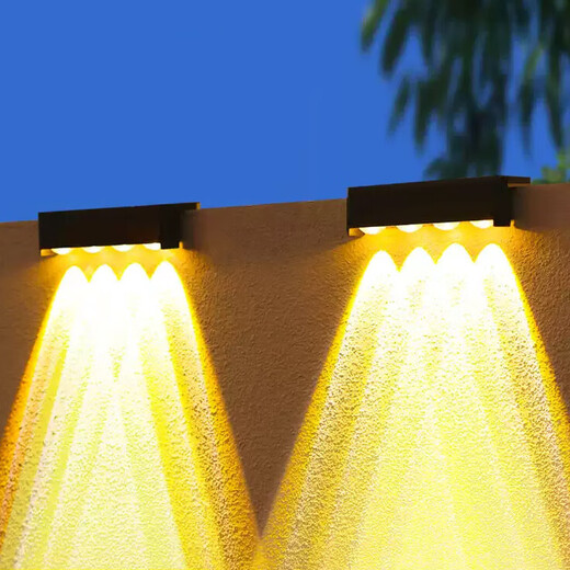 Yuanfang Solar Lighting Wall Washing Light Control Induction Outdoor Lighting Garden Landscape Wall Lamp Waterproof Floodlight Four Beams