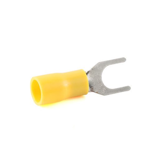 YourCeeSV terminal block forked wire nose copper nose cold-pressed U-shaped pre-insulated crimping lug wire connector wiring nose SV3.5-4_Black No Specifications