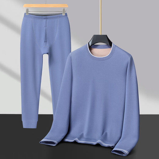 Fengxiao Men's Warm Clothes Men's Derong Autumn and Winter New Thick Velvet Autumn Clothes Two-piece Set Bottoming Shirt Autumn Clothes Set