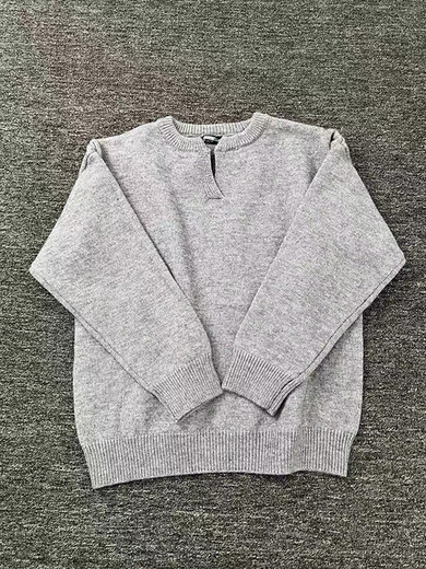 Cleanfit black small v-neck knitted sweater men's autumn and winter thickened American retro bottoming henley sweatshirt black M Collection priority b