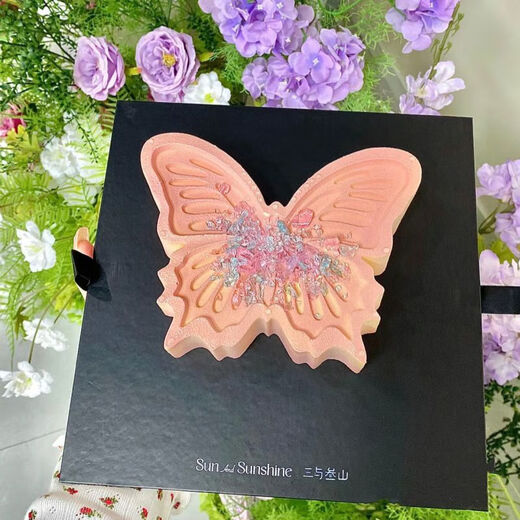 Crystal Butterfly Mold Silicone Mousse Mother's Day Chocolate Three-dimensional Fondant Mold Wishing Butterfly Mold Wishing Pool 6 Inch Long Tail Model