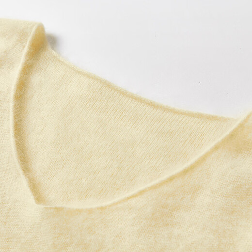 Xiangying Sheep Wool + Cashmere Yellow V-neck Sweater Women's 2025 Winter New Lazy Style Knitted Top Yellow S Contact customer service for a surprise
