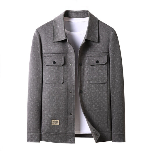 AX Armani men's jacket autumn and winter new style lapel jacquard jacket for men European and American simple high-end iron-free khaki L 175 recommended 126-14Jin Jin equals 0.5 kg