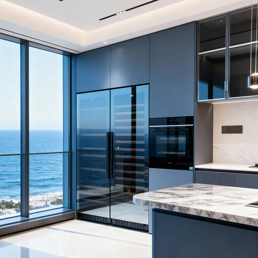 EREMITE frequency conversion ultra-thin dining built-in wine cabinet red wine cabinet constant temperature wine cabinet wine refrigeration and preservation cabinet cold drink tea beer tea cabinet constant temperature and humidity cigar cabinet mirror door red wine and cigar integrated cabinet / frequency conversion 325L