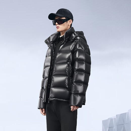 高梵【田栩宁同款】黑金鹅绒服黑珍珠5.0男士羽绒服2025新款 黑色 XL