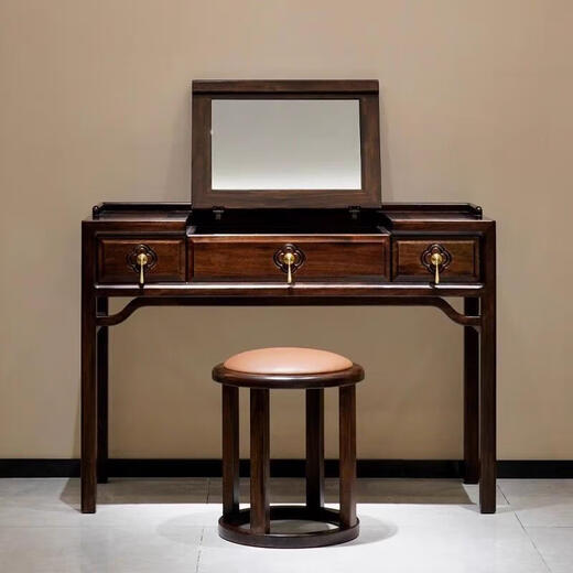 Fantasy Chinese style bedroom dressing table makeup stool modern mirror simple storage solid wood dressing table furniture customization dressing table 1280x450x760mm