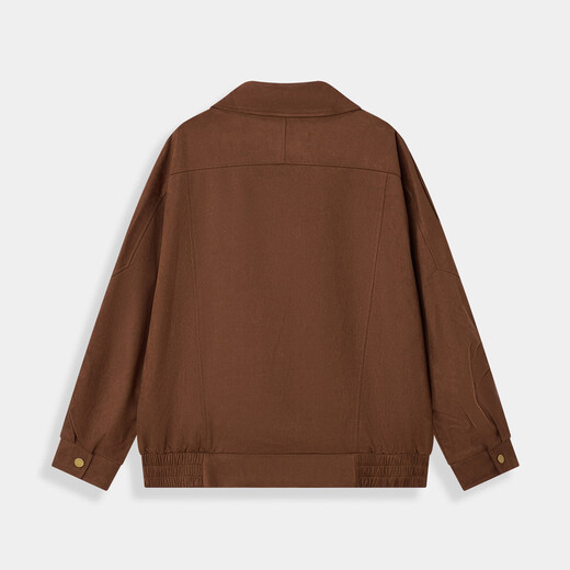 IEF/Aiyifu 2025 Autumn New American Casual Retro Style Commuting Versatile Loose Nubuck Leather Jacket Coffee One Size