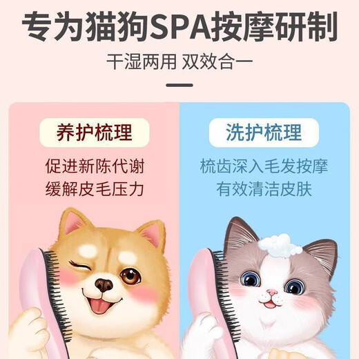 Dog comb, Teddy comb, special pet massage comb, hair fluffy artifact, Bichon dog hair supplies, 1 loose hair massage comb, 1 random color