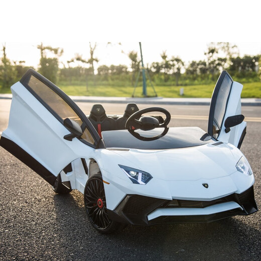 Cooperate with Lamborghini children's electric car four-wheeled with remote control baby toy sports car can sit on the stroller red Bluetooth + fast charging + alloy shell lithium battery