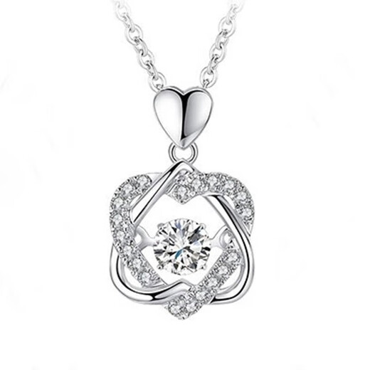 Chow Tai Sang Love Necklace Women's Clavicle Chain Beating Heart Pendant Chinese Valentine's Day Gift Exquisite Box Necklace + Certificate Necklace + Certificate