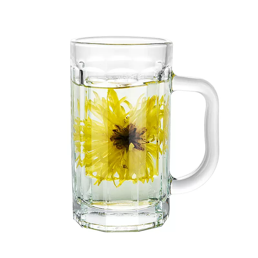 Yusenyi brings a handle glass heat-resistant tea cup, household beer cup, large draft beer cup, thickened handle cup, drinking cup, No. 1 glass handle cup 400ml