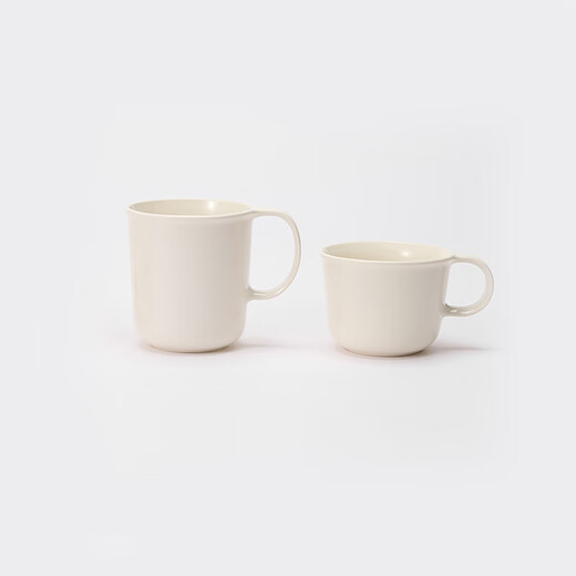 MUJI Stoneware Mug Water Cup New Desktop Coffee Cup with Handle White S 330ml