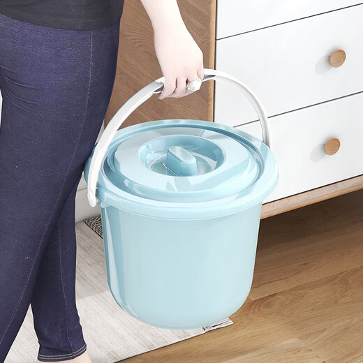 Car wash bucket household plastic bucket with lid children's small bucket art painting water storage bucket blue 3.5L bucket + lid