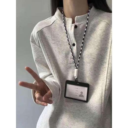 Dingyuan sweatshirt men's autumn new American deconstructed polo Henry collar design right shoulder loose long-sleeved T-shirt bottoming shirt white gray XL recommended 120-140Jin Jin equals 0.5 kg