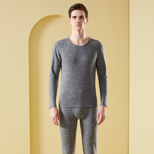 Catman Thermal Underwear Silk Wool Thermal Velvet Three-in-One Set 5A Antibacterial Double-sided Milling Men's and Women's Autumn Clothes and Autumn Pants Men - Premium Gray 2XL