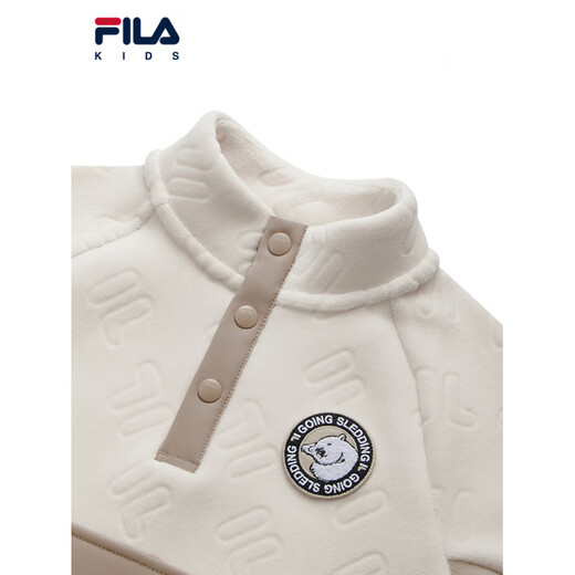 FILA boys' fleece sweatshirt new winter loose knitted top wild rice-IV 105 cm