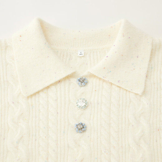 IEF/Aiyifu 2025 winter new style French gentle little woman casual commuting temperament versatile woolen top blue apricot mixed color one size