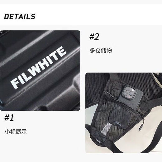 YWZR New Men's Backpack Motorcycle Tactical Vest Functional Casual Outdoor Chest Bag Cycling Sports Multifunctional Black (High-end Fashion Carbon Fiber)